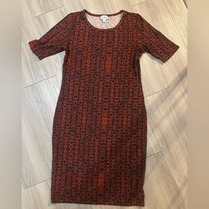 LuLaRoe Black Geometric Midi Dress